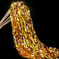50 Pcs Wedding Fairy Wands with Bells Foil Tinsel Ribbon Stick Wands Tinsel Party Streamers with Bell Glittery Bridal Wedding Send Off Ideas Holiday Celebration (Gold)