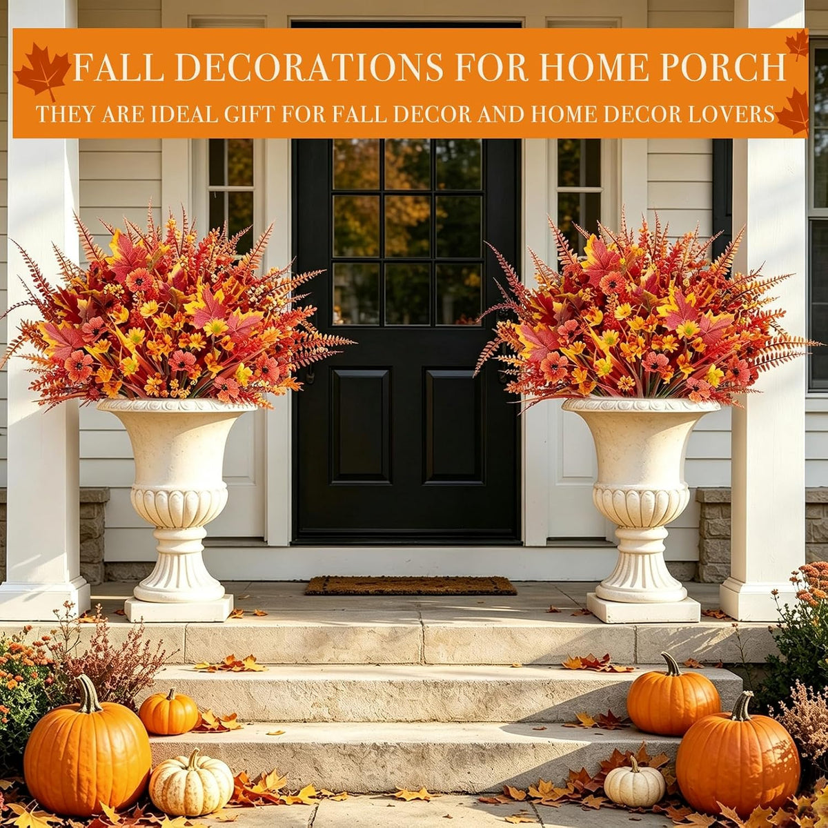 16 bundles 5 styles artificial fall flowers for, close-up detail