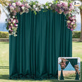 MYSKY HOME 10ft x 7ft Green Backdrop Curtains for Parties, Weddings, Stage & Baby Showers, 5ft x 7ft, 2 Panels