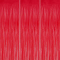 3 Pack Foil Fringe Backdrop - Pastel Red Shiny Tinsel Curtains for Party Decoration/Photo Booth Props - 3.3x8.2 FT Metallic Foil Backdrop for Birthday, Wedding, Graduation, Christmas.