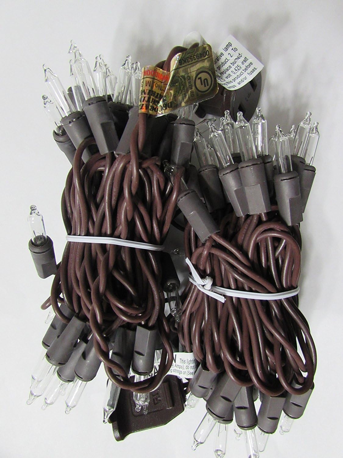 Holiday Pride Clear Christmas Lights with Brown Wire - 100 Count - Warm White Christmas Tree Lights with Brown Cord (22.5 Ft) - Indoor/Outdoor Use - UL Listed - Static & Blinking Modes (Pack of 2)
