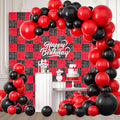 12PCS Black Red Shimmer Wall Backdrop, Square Sequin Photo Backdrops Panel, Glitter Wall Background for Birthdays, Weddings, Christmas, Halloween, Disco Bachelorette Party Decor (3FTx4FT)