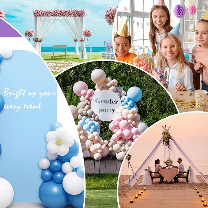 LEBENGURU Upgraded 6FT Wedding Arch Cover, Baby Blue Spandex Fitted Arch Backdrop Cover, Round Top Chiara Stand Covers for Birthday Party Baby Shower Banquet Balloon Décor