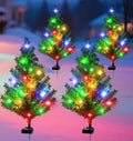 solar christmas tree outdoor decor, 4 pack waterproof, main product view