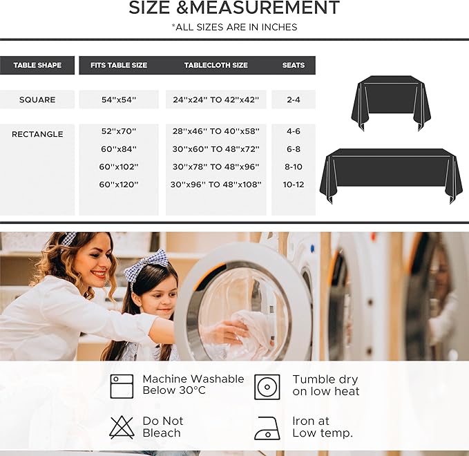 Fitable Faux Linen Tablecloths for Rectangle Tables: Water & Stain Resistant Farmhouse Table Cloth, Washable Burlap Textured Table Covers for Kitchen Dining Party(2 Pack, 52x70 Inch, Khaki)