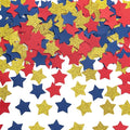 MOWO Gold Blue and Red Star Confetti Table Decoration for 4th July Graduation Retirement Theme Party,1.2 inch in Diameter,200 Counts