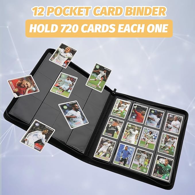 Trading Card Binder 12 Pocket, 720 Pockets Card Binders, Card Collection Binder, Card Album Folder for MTG, TCG, Sports Cards, Game Cards (Dark Blue)