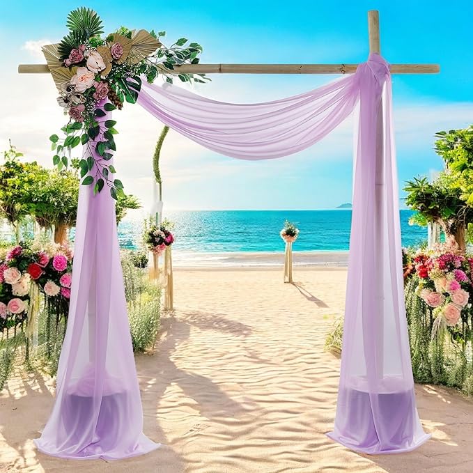 MDS Halloween Chiffon Draping Fabric - 1 Panel, 30" Wide x 75ft Long - Sheer Spooky Arbor & Canopy Drapery for Haunted House Backdrops, Party Ceilings, DIY Costumes & Themed Events - Orchid