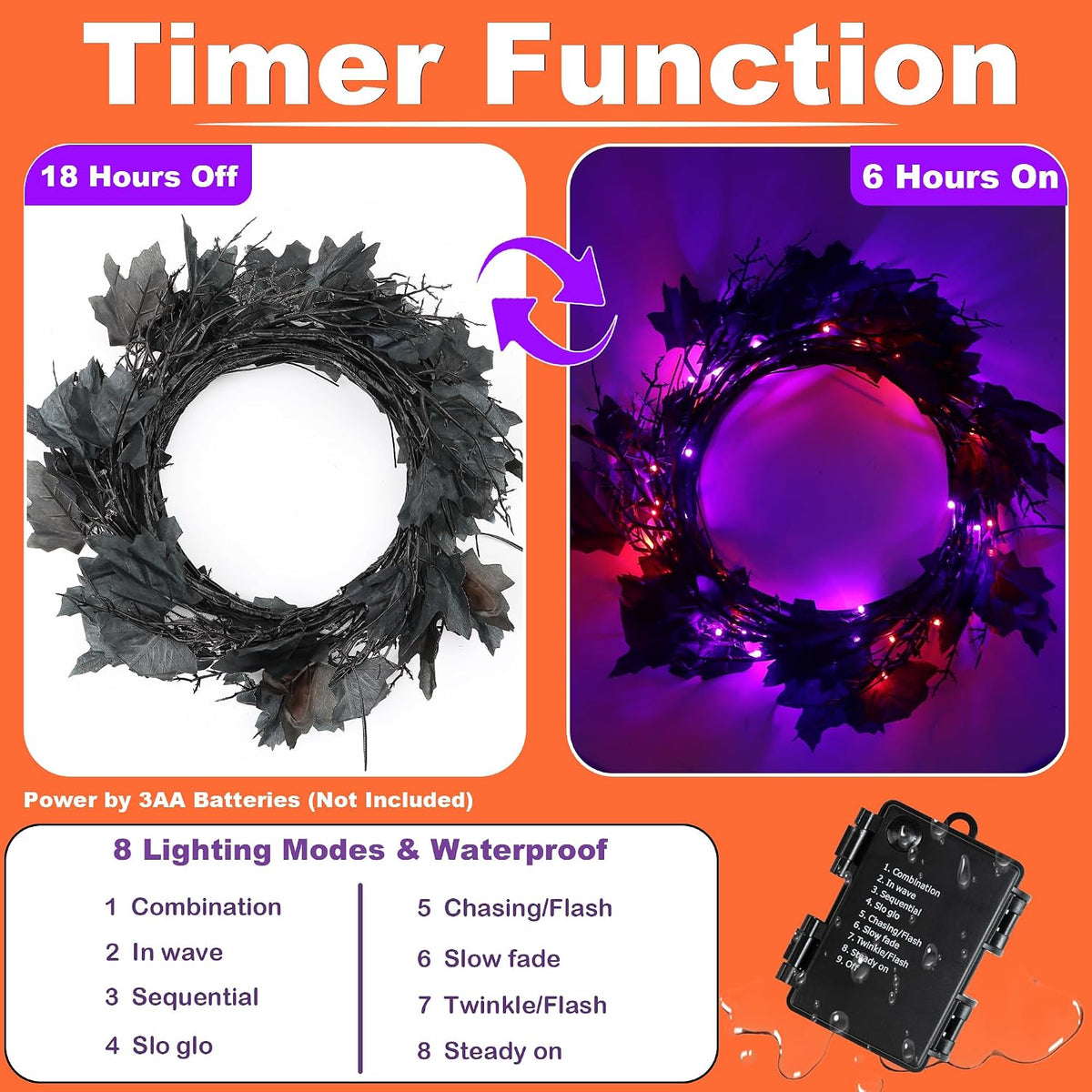 flysnk 9 ft 72 led halloween willow vine, package contents
