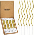 PHD CAKE 24-Count Gold Spiral Long Thin Metallic Birthday Candles, Cake Candles, Birthday Parties, Wedding Decorations, Party Candles