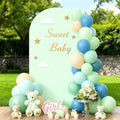 7.2FT Sage Green Arch Cover - Polyester Fitted Wedding Arch Stand Covers Round Top Chiara Arch Backdrop Cover for Birthday Party Banquet Photo Background Decoration