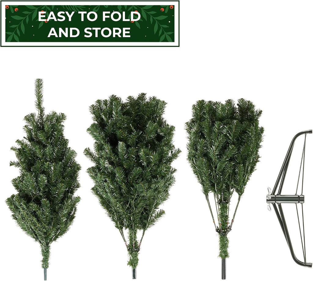 casafield 7.5ft realistic pre-lit green spruce artificial holiday on a desk or shelf