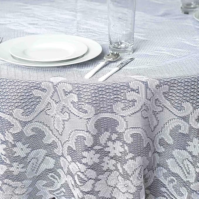 Tableclothsfactory 70" Premium Lace White Round Tablecloth for Banquet Party Wedding Event Home Decoration