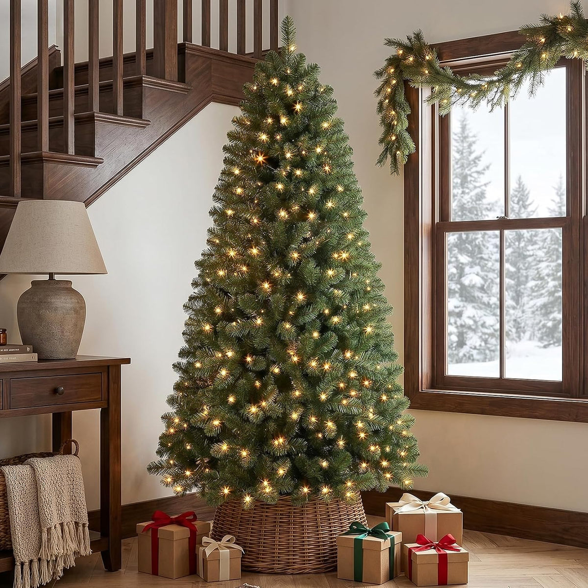 alupssuc 6ft prelit christmas tree, warm white lights, package contents