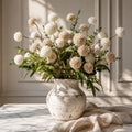 der rose 18pcs fake flowers white blooms and, main product view
