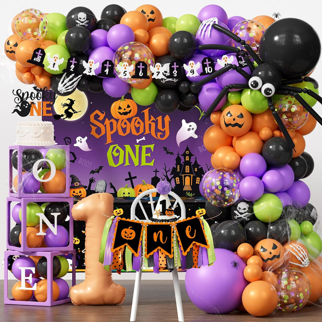 halloween 1st birthday party decorations,spooky one birthday supplies, main product view