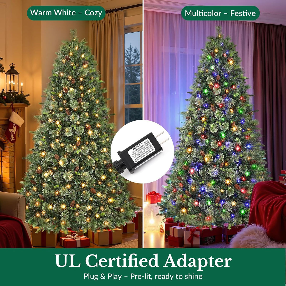 6.5ft artificial prelit pre-decorated christmas tree with remote, view 9