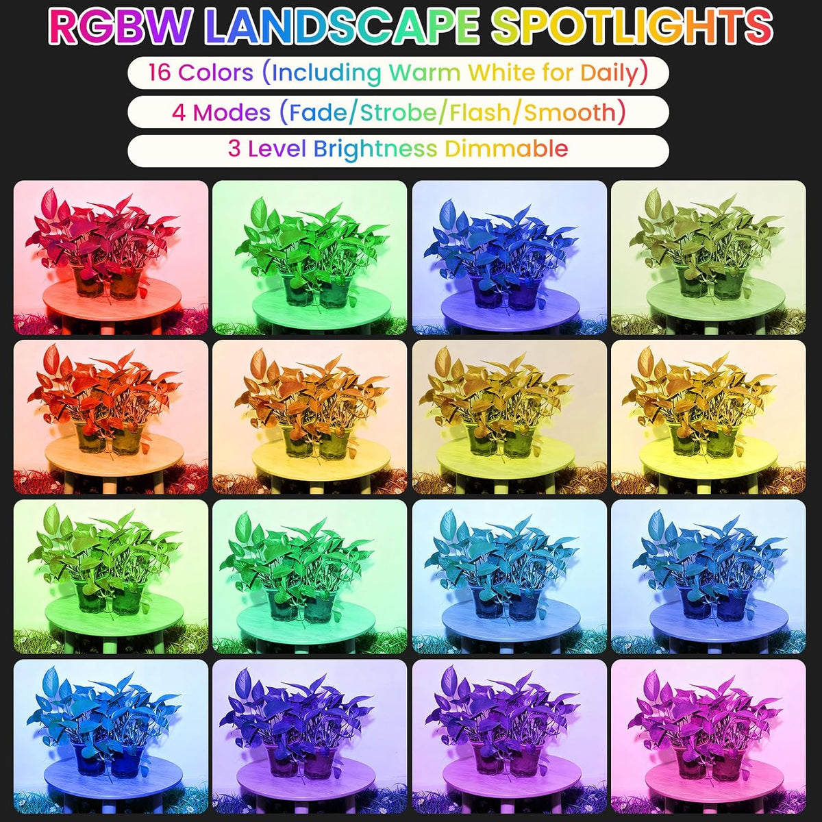 Halloween Spotlights Outdoor: RGBW LED Spot Light Plug in 120V Remote Control...