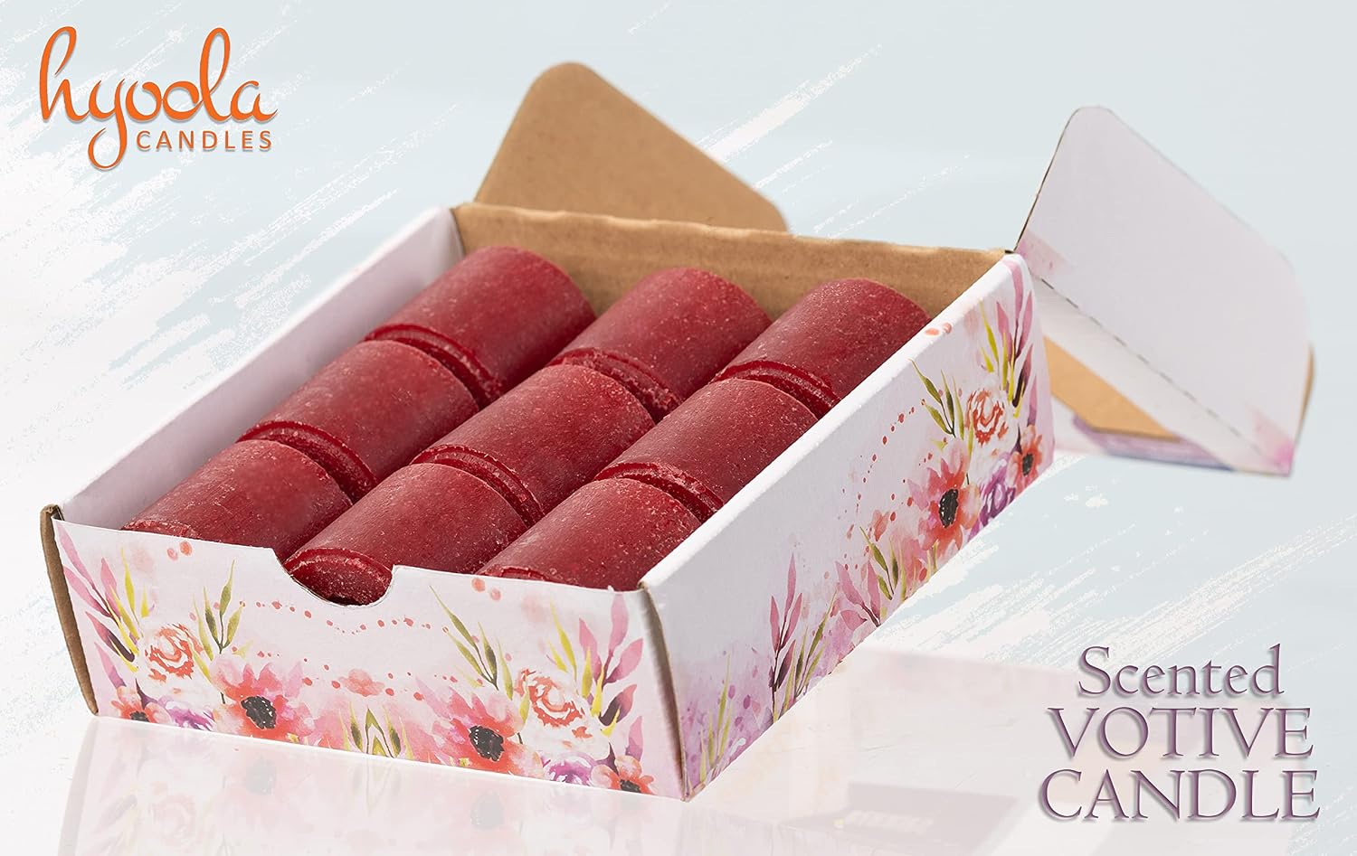 HYOOLA Scented Votive Candles - Berries Votive Candles -12 Hour Burn Time - 9 Pack - European Made