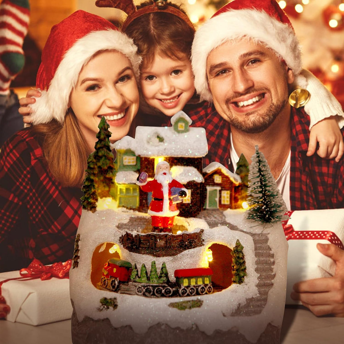 christmas collectibles building village house musical snow globe, package contents