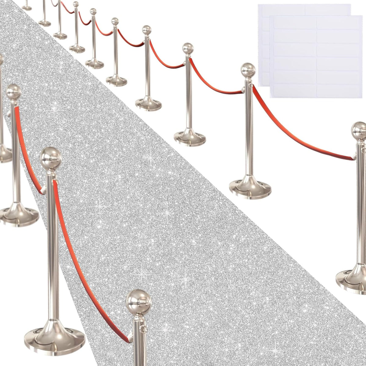 Glitter Carpet Runner for Party -200 GSM Thickness Non-Woven Fabric Runner Ru...