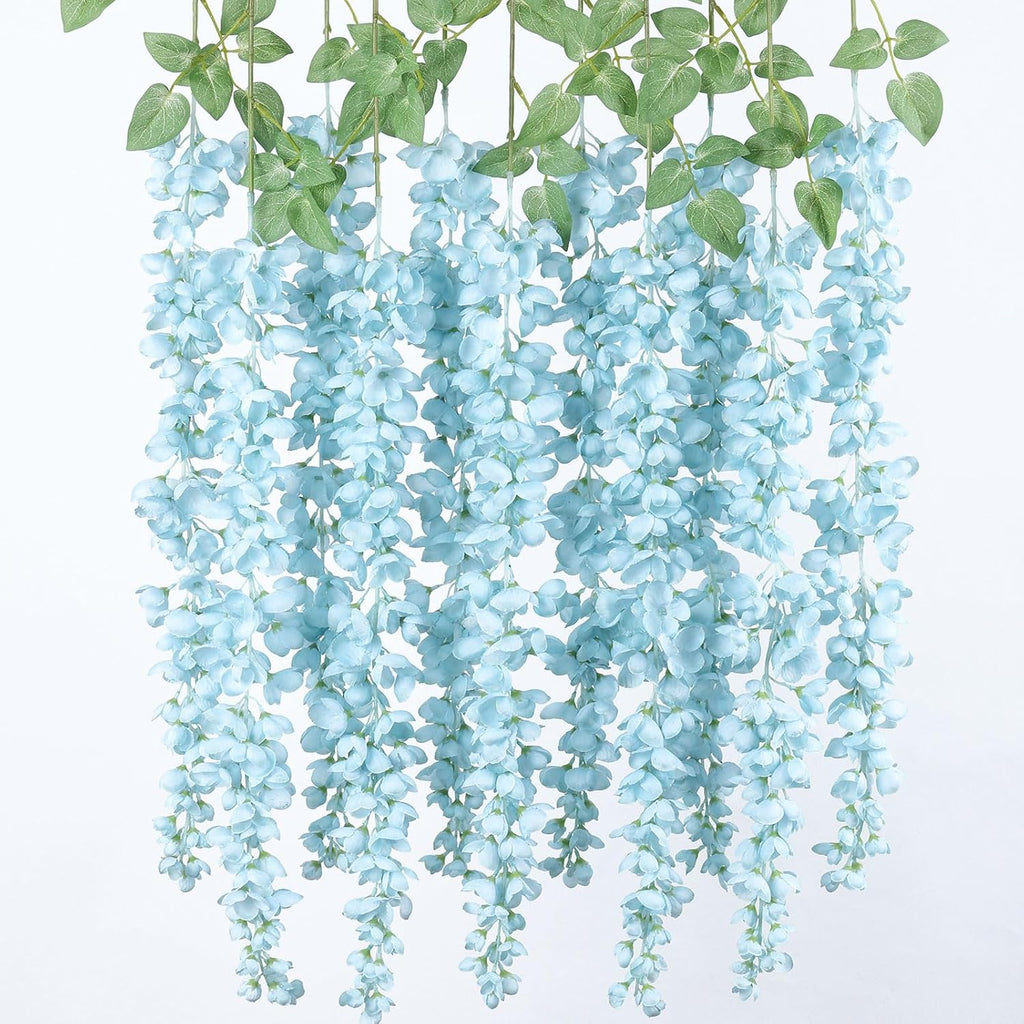 mizii 6pcs grey wisteria hanging flowers 48" silk, main product view