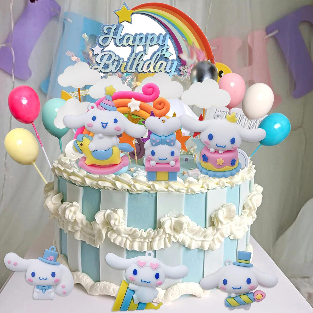 30Pcs Cute Cake Topper, Birthday Cake Decorations Figures Set for Theme Birthday Party Decorations (Pink)