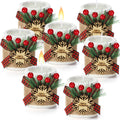 Uiifan 24 Sets Christmas Wood Tealight Holder and Tea Lights Set Decorative for Table Centerpiece Xmas Tealight Bulk Decor Gift (Snowflake,White)