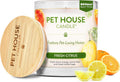 One Fur All Pet House Vanilla Candle Plant-Based/Soy - Clean Burning Scented, Long Lasting Pet Odor Candle for Home - Fresh Citrus