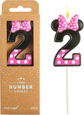 PHD CAKE 2.76 Inch Cartoon Pink and Black Mouse 2 Number Birthday Candles, Anime Cartoon Number Candles, Cake Number Candles, Party Celebration, Style Candle