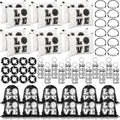 Tigeen 60 Pcs Volleyball Gifts for Teen Girls Volleyball Drawstring Gift Bags Charm Bracelet Hair Scrunchies Makeup Bag Lipstick Holders Keychain Sports Party Supplies
