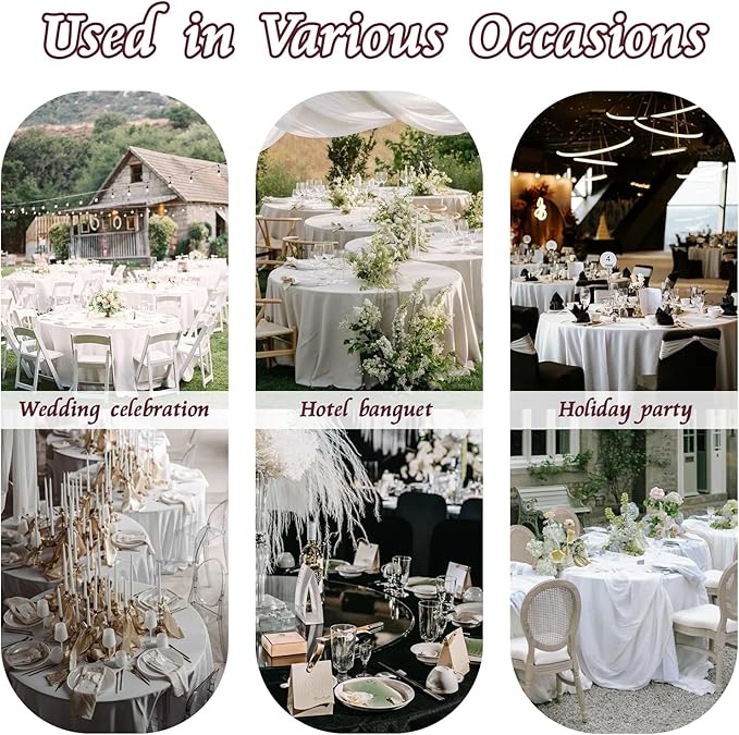 KKJIAF 1 Pack Round Table Cloths 90 Inch, Burgundy Overlay Round Satin Table Cover, Silky Satin Dining Tablecloths for Wedding Buffet Parties Banquet Decoration