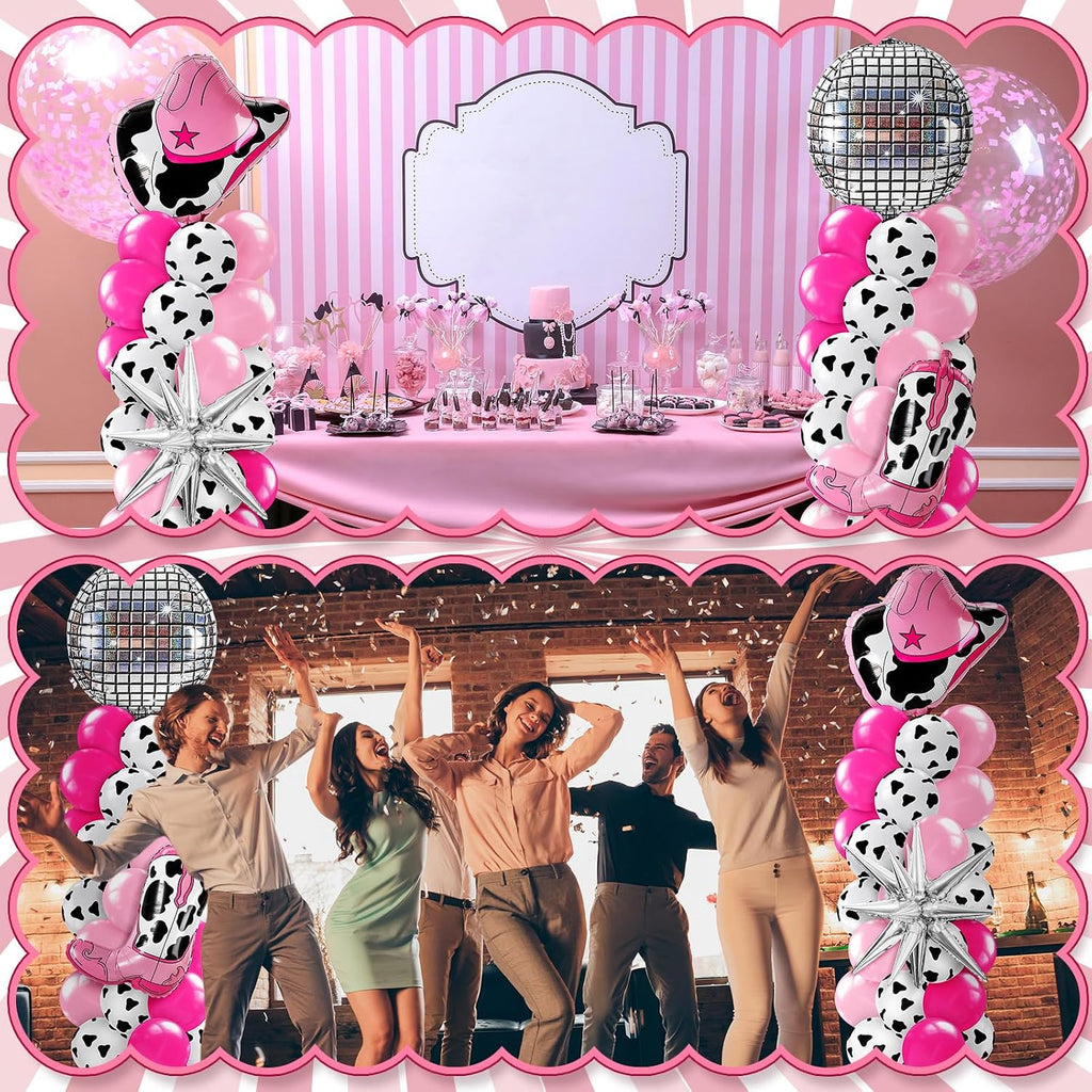 kasyat 2 sets disco cowgirl balloon column stand, package contents