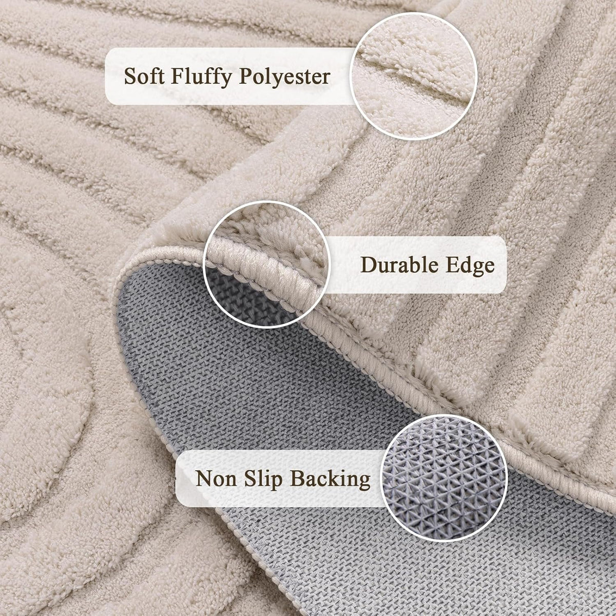 SHACOS Soft Cozy Fluffy Arch Pattern High Low Pile Runner Rugs 2'x6' ...