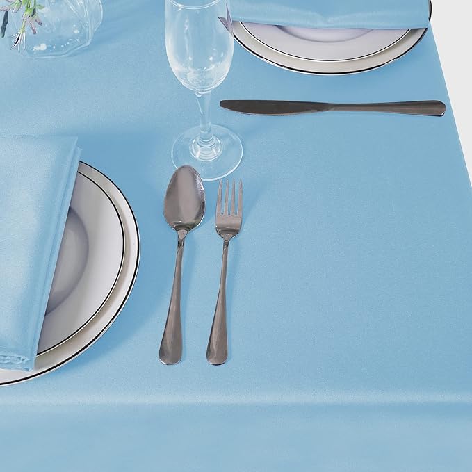 Cupuamon Square Tablecloth 70x70 inch Washable Polyester Fabric Table Cloth for Wedding Party Dining Banquet Decoration（70x70,Blue Mist）