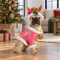 lighted christmas french bulldog statue, pink outfit and, main product view