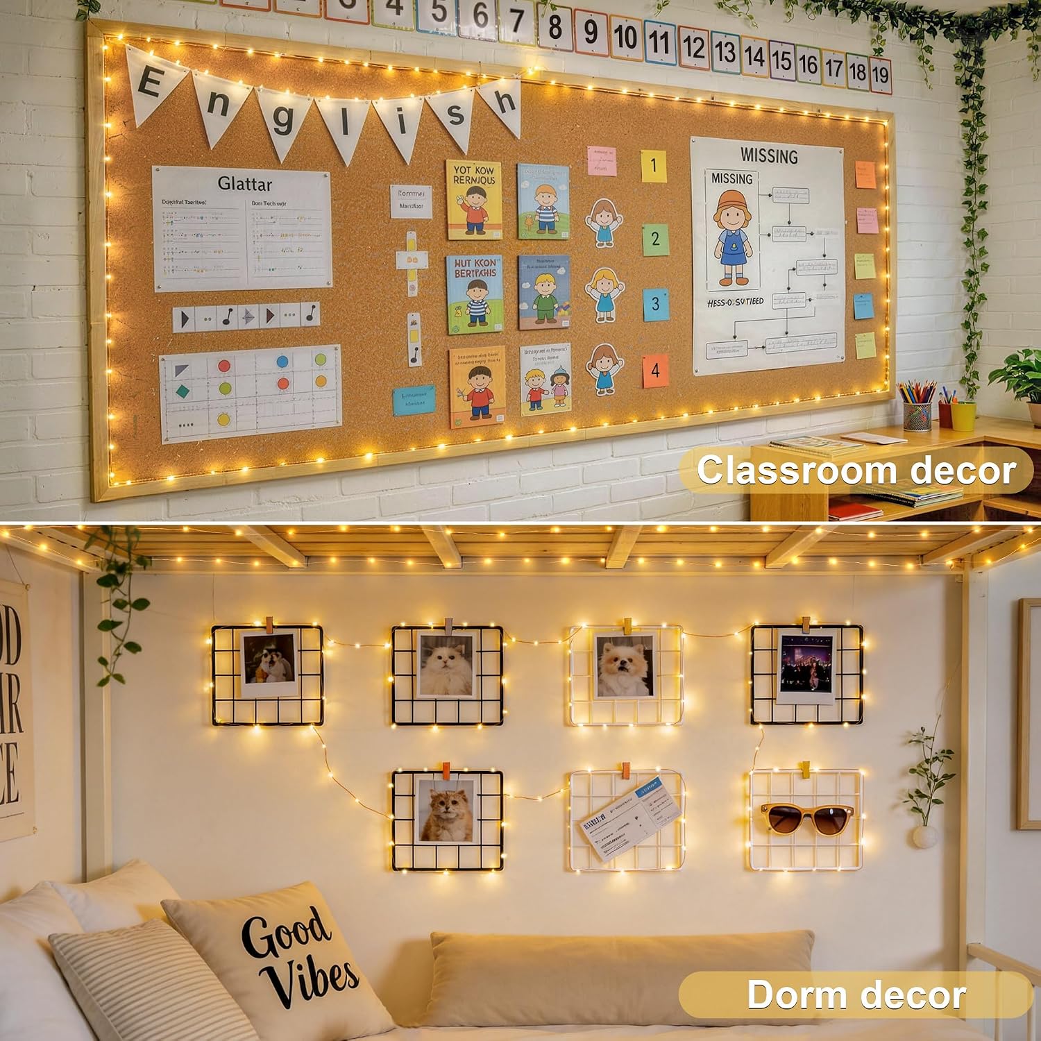 JMEXSUSS 2 Pack Fairy Lights Battery Operated with Remote, Total 400 LED 132ft Battery Powered String Lights, Twinkle Fairy Lights for Bedroom, Classroom, Dorm, Tree, Indoor, Outdoor Decor, Warm White