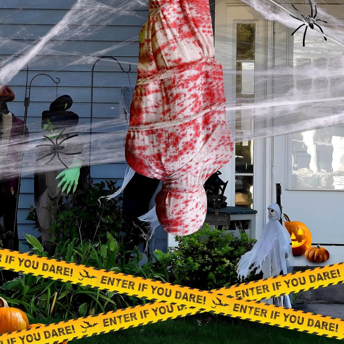 2 packs 6ft dead body bags hanging corpse, close-up detail