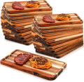 roshtia 24 pcs acacia wood serving tray dinner, main product view