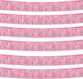 6 Pack 10 Feet Foil Fringe Garland Metallic Tinsel Streamers Banner Wall Hanging Curtain Backdrop Banner for Parade Floats, Thanksgiving, Christmas, Birthday, Halloween Party Decorations(Pink)