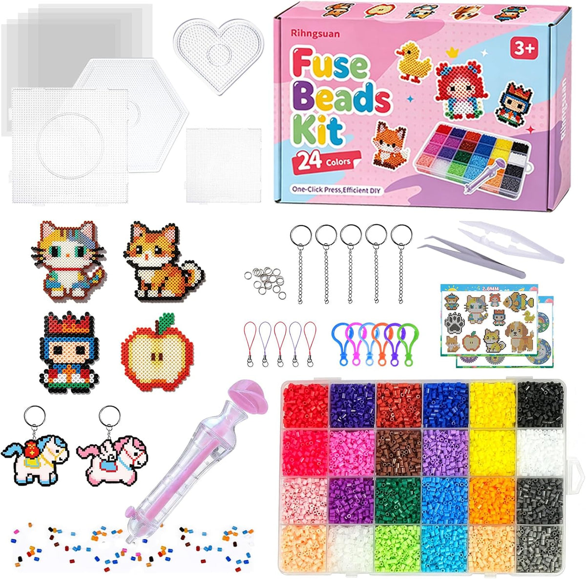 fuse beads kit-24 colors 14000 2.6mm-easy diy, 4, main product view