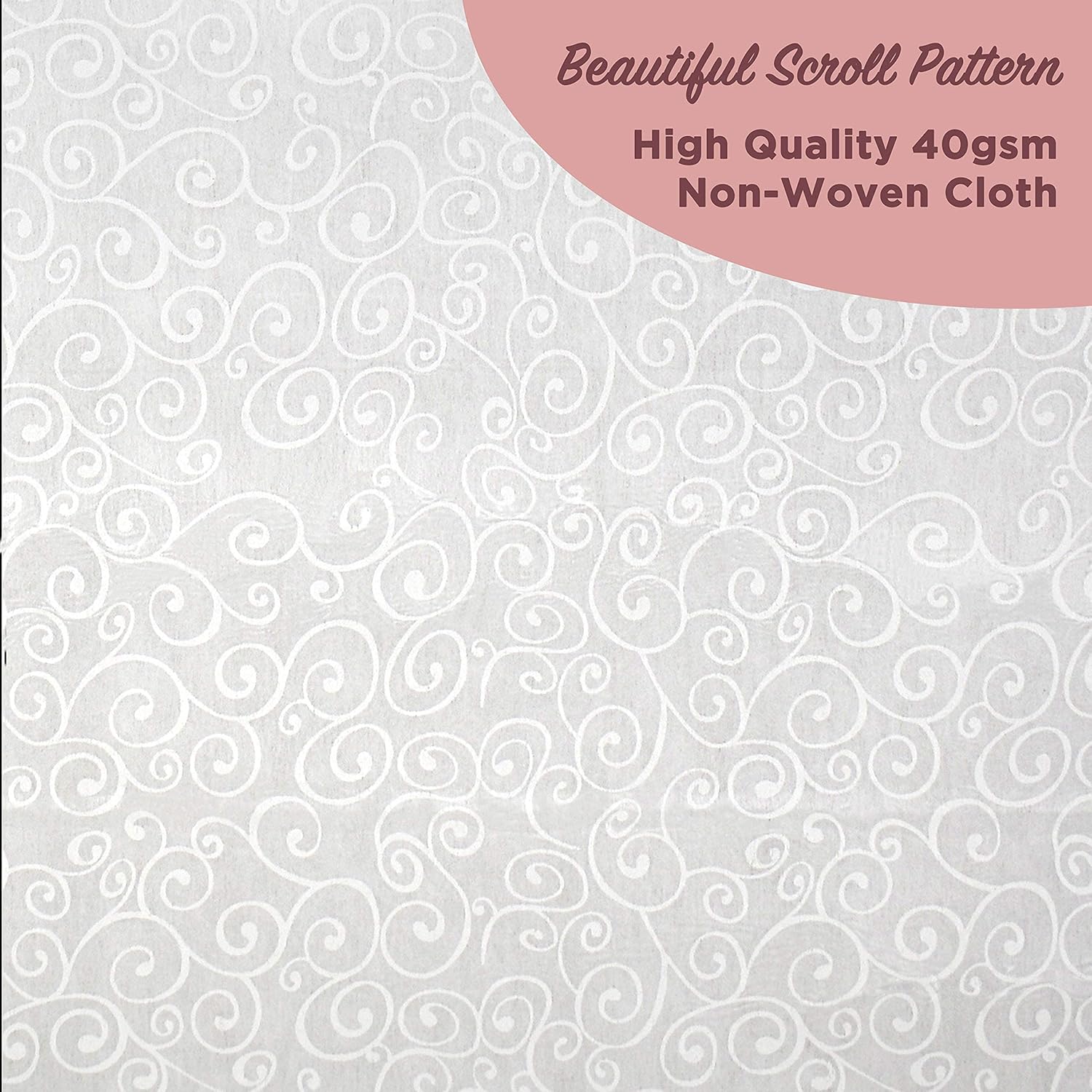J&A Homes White Wedding Aisle Runner - Professional-Grade Nylon, Includes Tape Double-Sided Adhesive - Disposable Scroll Pattern Runner Great for Indoor or Outdoor Weddings, Prom, Parties