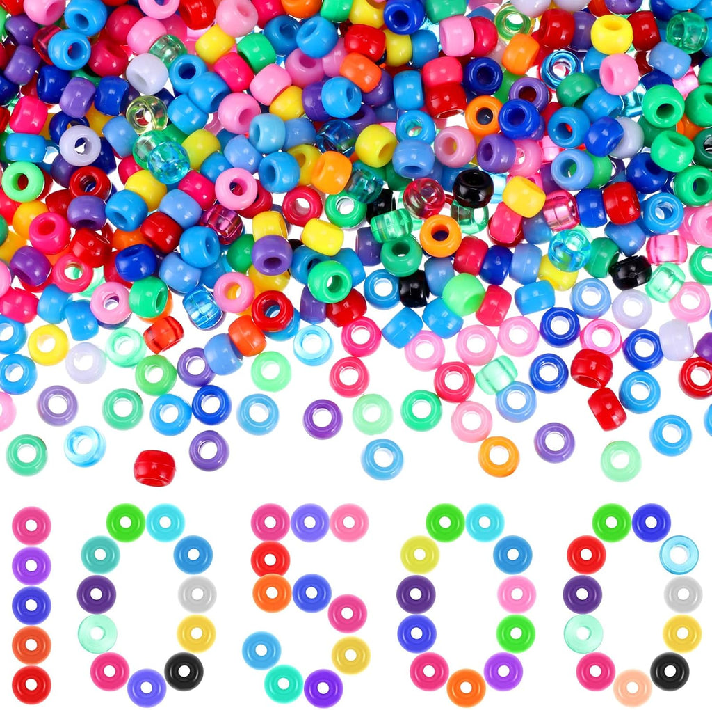 jexine 10500 pcs bulk plastic pony beads for, main product view