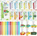 72 Pcs Back to School Gifts for Students First Day of School Gifts Set Classroom Welcome Favors with Keychain Ballpoint Pen Cards for Party Favor Exchange Gift