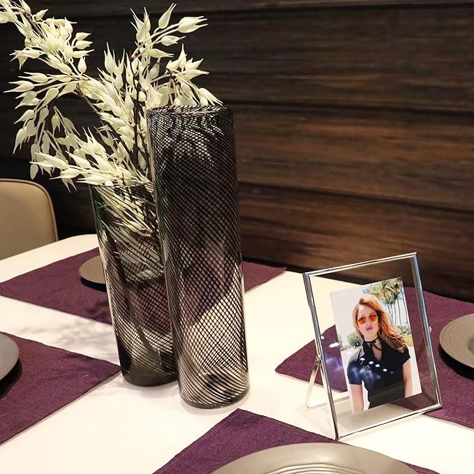 Silver Floating Frame (6"x8", Vertical), For Picture 5x7, 4x6, 3x5, Small Desktop Photo Frame, Classy Gift For Festival, Wedding, Home or Office Décor