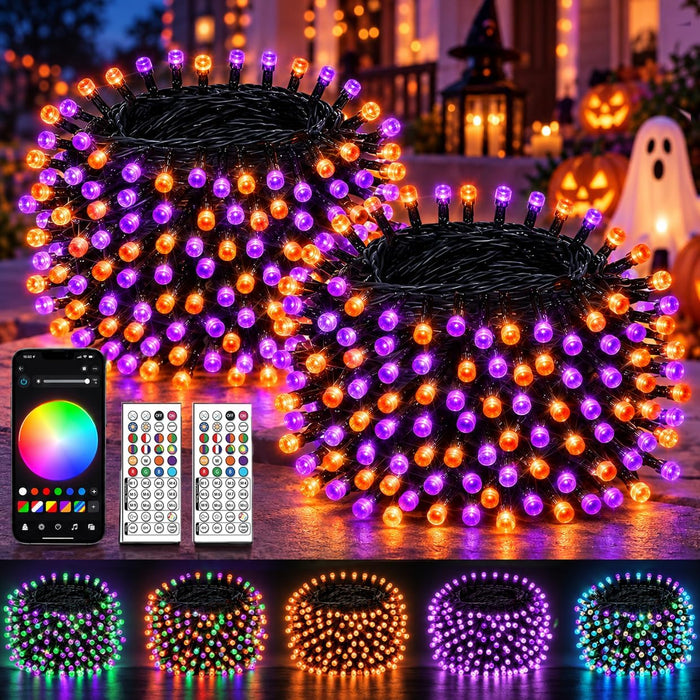 2Pack 400LED Smart Color Changing String Lights Halloween Lights App Remote