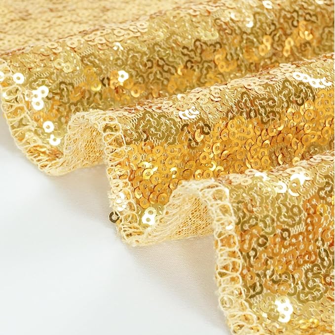 Eternal Beauty Gold Sequin Backdrop, 6x8 Ft Glitter Background Curtains for Shimmer Photography Party Wedding Birthday Back Drop Decor