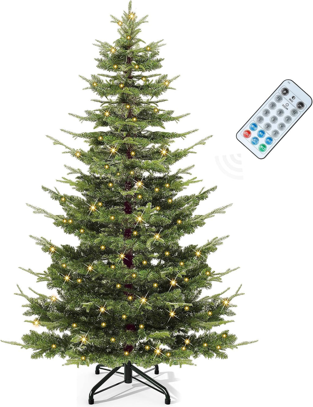 yitahome 6.5ft prelit aspen fir crystal-decorated christmas tree, main product view