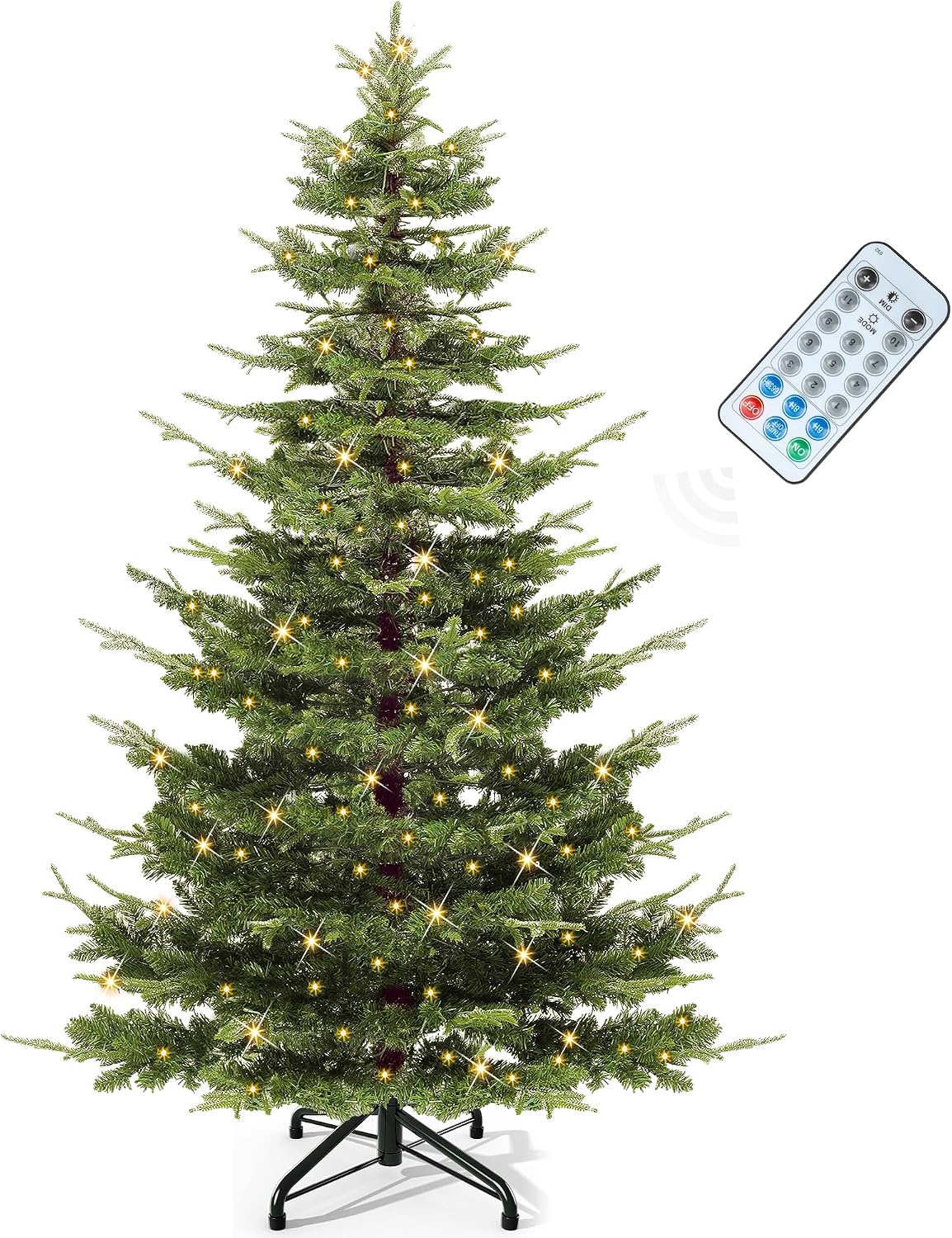 yitahome 6.5ft prelit aspen fir crystal-decorated christmas tree, main product view