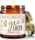 50th Wedding Anniversary Gifts, 50th Anniversary Gifts for Couple - '50 Year Later' Candle, w/Sandalwood Rose - infused w/Essential Oils I 50 Year Anniversary Gifts for Wife I 50Hour Burn I USA Made